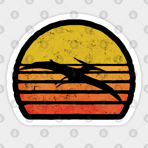 Pterodactylus Pterodactyl Dinosaur Retro Sticker by Beltschazar